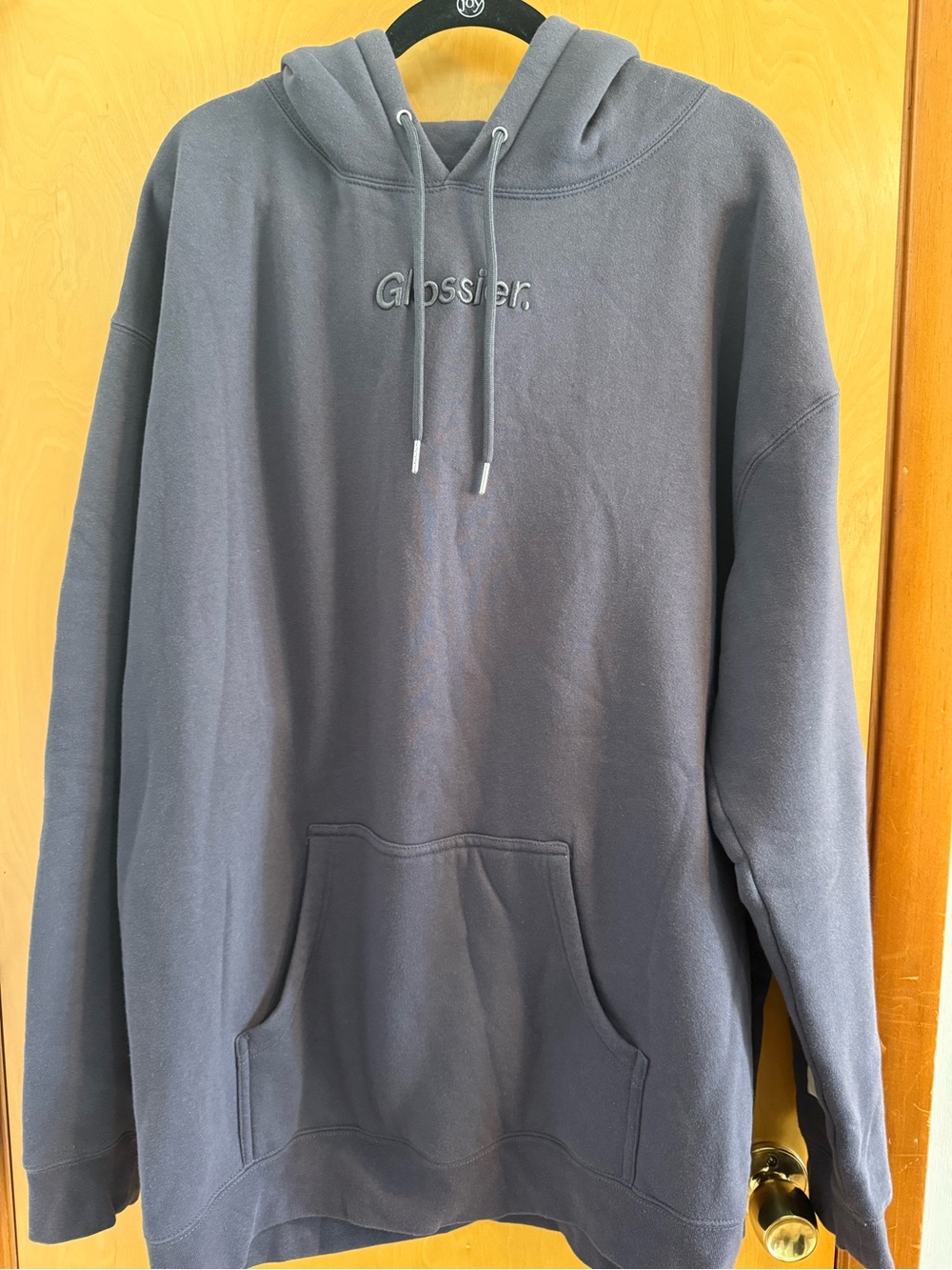 Glossier Charcoal Grey Hoodie Sweatshirt